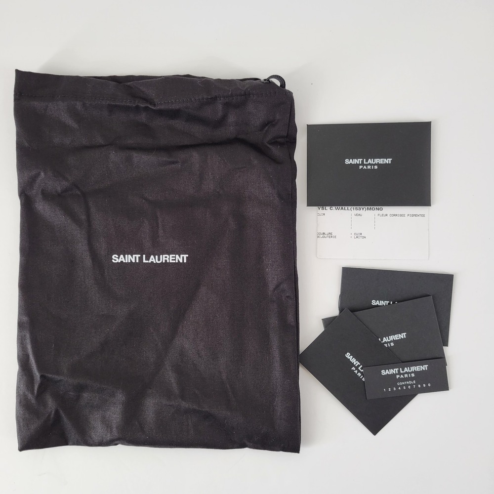 Saint Laurent Crossbody Bag Large Wallet on Chain‎ Gray YSL Monogram Cassandre - Picture 14 of 16